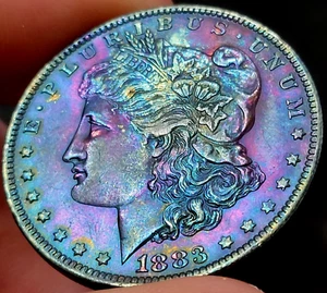 1883 O Morgan Dollar Bu Monstruo Arco Iris Tonificación POSIBLE GEMA VAM RARA - Imagen 1 de 2