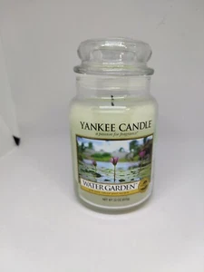 Yankee Candle Retired "WATER GARDEN" Fresh ~ Large 22 oz.~WHITE LABEL~ RARE~ USE - Picture 1 of 3