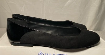 Call It Spring Womens Black Faux Suede Ballet Flat Shoes Size UK 4 EU 37 - Image 1 of 4