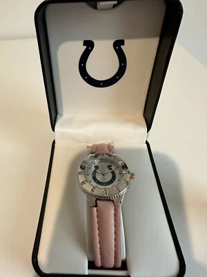 Avon NFL Indianapolis Colts Women’s Watch Quartz Analog Pink Leather Like Strap - Image 1 of 2