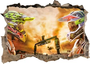 Extreme Sport Motorbike Wall Sticker 3D Boys Kids Bedroom Poster Decal Art Z4 - Picture 1 of 1