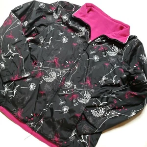 ZeroXposur Reversible Pink and Black Floral Winter Fleece Jacket Girls SZ 16 XL  - Picture 1 of 7