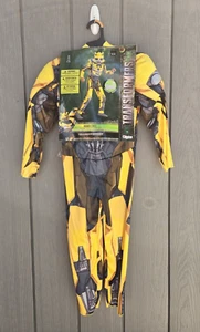 Transformers T7 Bumblebee Halloween Costume Muscle Jumpsuit Mask Small (4-6) NWT - Picture 1 of 8