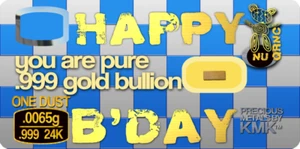 Micro Greeting Card with 0.0065 grams 1/10 of a GRAIN of 24K Gold .999 - Picture 1 of 1