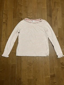 Boden Girls M Pink & White Stripes Long Sleeve Tee - Picture 1 of 10
