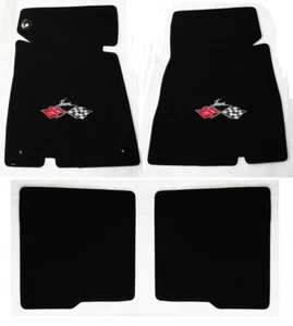 NEW! BLACK Carpet Floor Mats 1965-1968 Chevy Impala Embroidered Logo Set of 4 SS - Bild 1 von 18