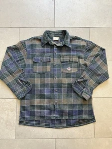 Camicia skate vintage 1995 logo spacco plaid flanella manica lunga made in USA taglia L - Foto 1 di 19