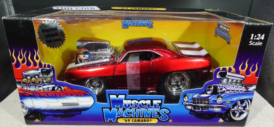 Muscle Machines Too Cool '69 Camaro Rojo 1/24 Foto 1 de 3