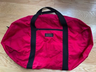 Eddie Bauer Red Canvas Nylon Duffle Bag Camping Double Strap - Image 1 of 4
