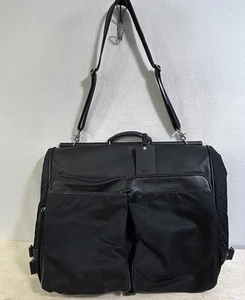 Coach Folding Garment Bag Black Leather/Nylon C92-5492 Locking Classic Vintage - Picture 1 of 20