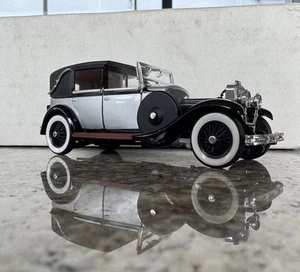 Franklin Mint 1928 Hispano Suiza 1:43 modelo de precisión plateado negro - Imagen 1 de 17