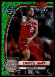 2024-25 Bowman Chrome University Emanuel Sharp #23 Green Shimmer - Picture 1 of 2