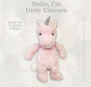World's Softest Plush Unity Unicorn, Rose, Lushee, Large, 16" Stuffed Animal NEW - Picture 1 of 4