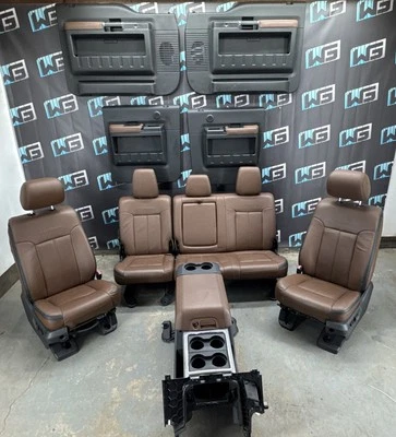 2011-16 FORD F250 F350 Pecan PLATINUM SEATS HEAT/COOLED  W/CONSOLE DOOR PANELS Foto 1 de 4