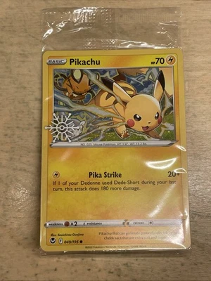Pokémon TCG Pikachu Silver Tempest 049/195 Snowflake Stamp Cosmo Holo Sealed - Image 1 of 2