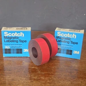 Menge 2 Scotch 3M 763 Magnetisches Beschriftungsband Rot 3/4 x 197 Zoll - Bild 1 von 6