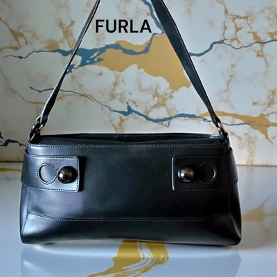 Furla Black Leather Shoulder Bag - Image 1 of 4