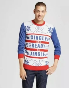 Single And Ready To Jingle Men's XXL Holiday Ugly Sweater Walnut & 39th NWOT - Imagen 1 de 6