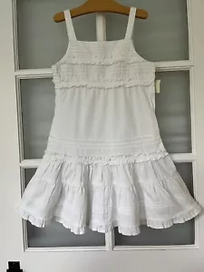 Vintage GUESS NEW Dress Tiered Ruffle Y2K White Sundress Summer Dress 7 8 - Picture 1 of 8