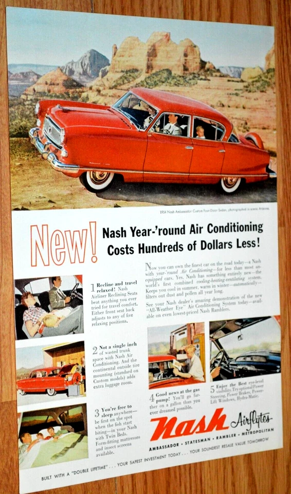 1954 NASH AMBASSADOR CUSTOM ORIGINAL VINTAGE ADVERTISEMENT PRINT AD-54 - Image 1 of 1