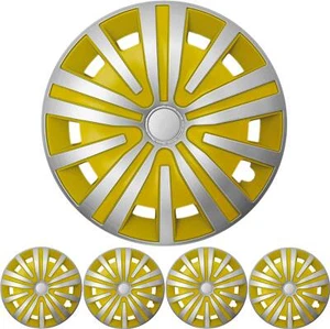 Radzierblenden Set "Spinel" in Silber / Gelb 16 ZOLL 4x PREMIUM DESIGN Radkappen - Bild 1 von 2