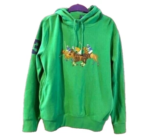 Polo Ralph Lauren Embroidered Triple Pony Hoodie Sweatshirt XXL Lifeguard Green - Picture 1 of 9