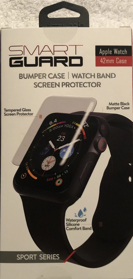 tzumi SmartGuard 42mm Apple Watch Bumper Case Band & Screen Protector Sport Ser