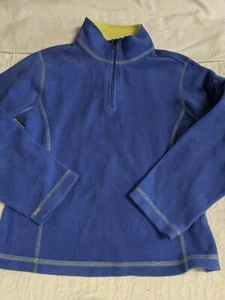 LL Bean girls sz. 8 blue 1/4 zip lightweight fleece jacket. Soft, nt desc. - Picture 1 of 11