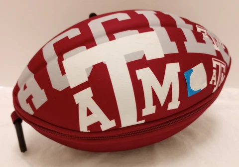 Texas A&M Aggies Football Shaped Compact Backpack -Collapsible - College, Unique Cover