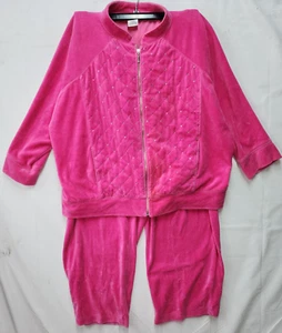 Conjunto de 2 pantalones/chaqueta con cremallera Burch Hill rosa/bling ¡EXCELENTE ESTADO USADO!! - Imagen 1 de 13
