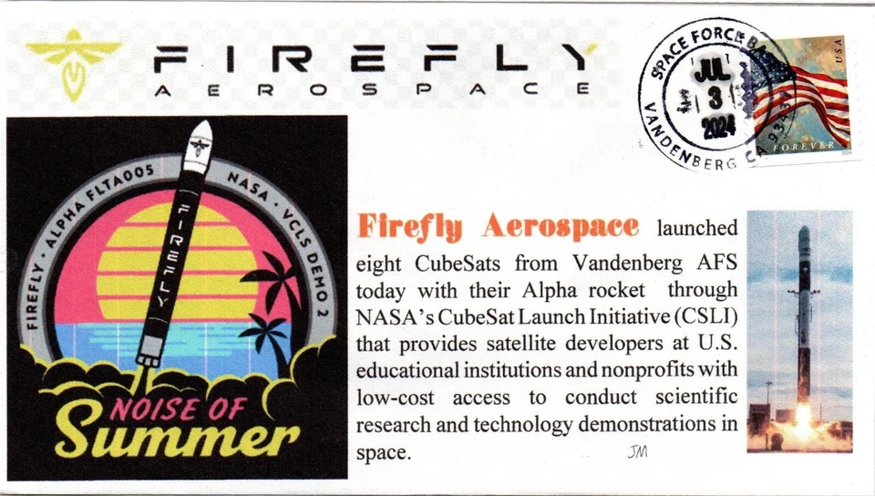 Space cover Firefly Aerospace Noise of Summer launch 7/3/2024 VSFB 5 made - Image 1 of 1