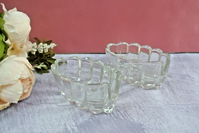 Par de cuchara y tenedor festoneados de vidrio transparente Princess House HERITAGE Foto 1 de 4