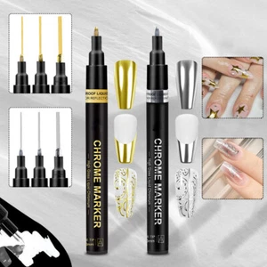 Metallic Liquid Chrome Mirror Marker Pens Waterproof DIY Paint Pen Craftwork Pen - Picture 1 of 17
