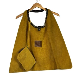 Gianni Notaro Italy Tan Brown Suede Leather Boho Tote With Attached Wallet Pouch - Picture 1 of 8