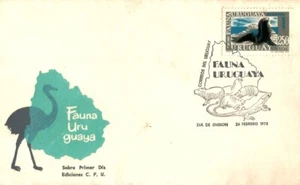 Fur Seal Marine Life Uruguay First Day Cover FDC 1970 Ersttagbrief - Picture 1 of 3