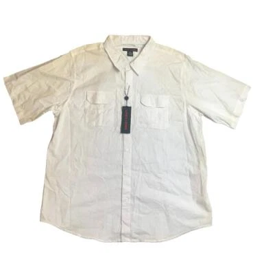 Linea Uomo Shirt Adult 2XL XXL White Button Up Flap Pockets Casual Mens NWT - Image 1 of 4