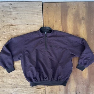 Vintage SportsMaster Jacket Windbreaker Mens Large Purple Geometric 1/4 Zip Golf - Picture 1 of 15