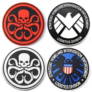 4 piezas de PVC 3D S.H.I.E.L.D. INSIGNIA DE PARCHE DE BUCLE DE GANCHO DE GOMA DE AGENTE DE ESCUDO de Marvel - Imagen 1 de 16