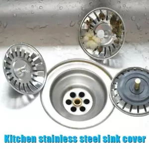 Steel Replacement Kitchen Sink Drain Waste Plug Strainer Lot M8 Z2P4 L3X1 H Y5H8 - Picture 1 of 10
