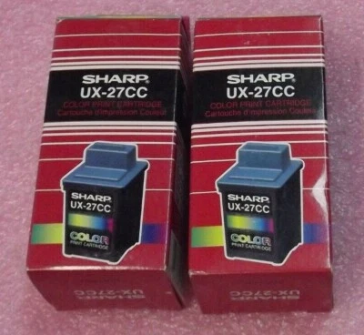 Lot of 2 New Sealed Genuine Sharp UX-27CC Colored Ink Print Cartridge - Image 1 of 4