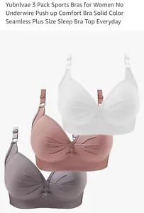 Lot of 3 No Underwire Push Up Comfort Bras-Size Small/Medium New With Tags - Picture 1 of 2