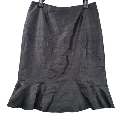 Falda Adrianna Papell Negra Seda Volantes Dobladillo Talla 10 Nueva DOSA/Etiquetas Foto 1 de 4