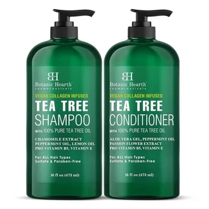 Juego de champú y acondicionador Tea Tree infundido con collage vegano, 16 fl oz cada uno - - Imagen 1 de 12