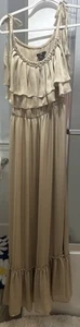 Maxi Vestido H&M Mujer Sin Mangas Formal Boda Beige Romántico Femenino Talla 8 - Imagen 1 de 10