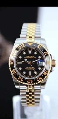 Orologio Seik Automatico Mod Bicolore | Lunetta GMT Nera | Bracciale Giubileo - Immagine 1 di 3