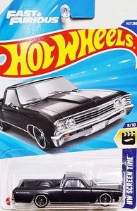HOT WHEELS CHEVY EL CAMINO MATTE BLACK 9/10 FAST & FURIOUS (FSC) #147/250 NEW - Picture 1 of 2