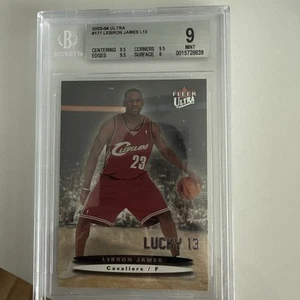 2003 FLEER ULTRA LUCKY 13 #171 CAVALIERS LEBRON JAMES ROOKIE RC /500 BGS 9 MINT - Picture 1 of 3