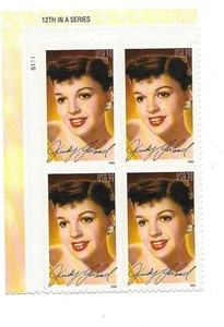 Scotts #4077 Judy Garland  Legends Of Hollywood 39c Plate  Block 4 Stamps MNH - Picture 1 of 1