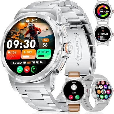 Smartwatch Uomo con Chiamate Bluetooth/1.43" AMOLED Display, Militare... - Immagine 1 di 4
