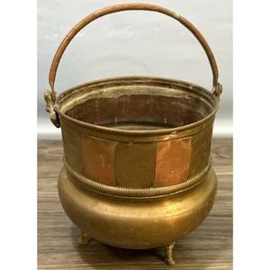 Antico bollitore pentola rame vintage ottone arabo Medio Oriente primitivo metallo decorazione - Foto 1 di 10